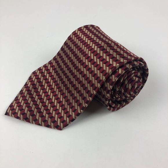 Tesoro Rosso Mens Tie, Red Silk - Picture 2 of 7